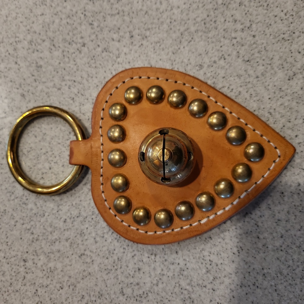 Vintage Brett V Parker Heavy Leather Door Hanger Bell 8"